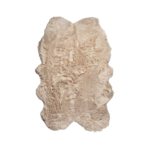 Luxe Home Decor Gordon Faux Sheepskin Quattro Rug1-PieceTaupe4'x6'